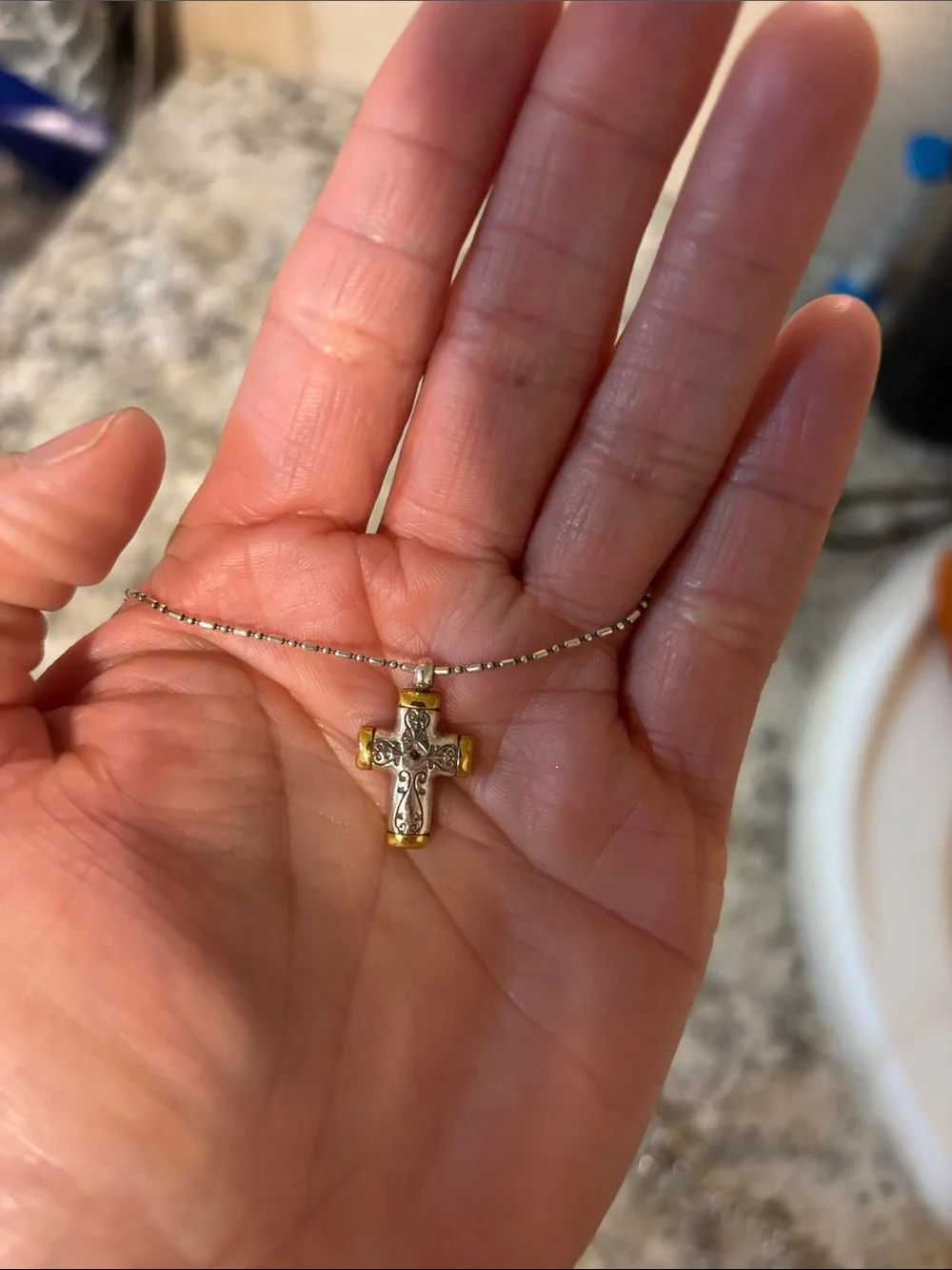 Brighton gold and silver cross set earrings necklace and cross bracelet
